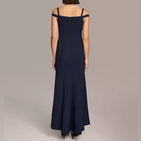 Donna Karan Women's Sweetheart-Neck Cold-Shoulder Gown Navy Sz 14 - Picture 5 of 9